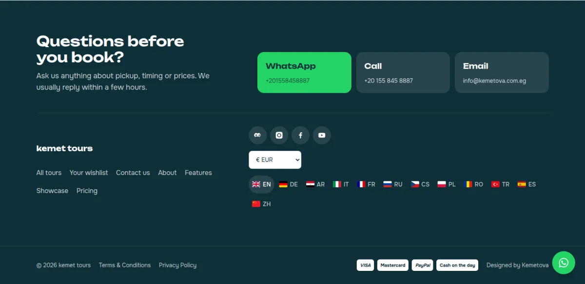 Footer: Contact first